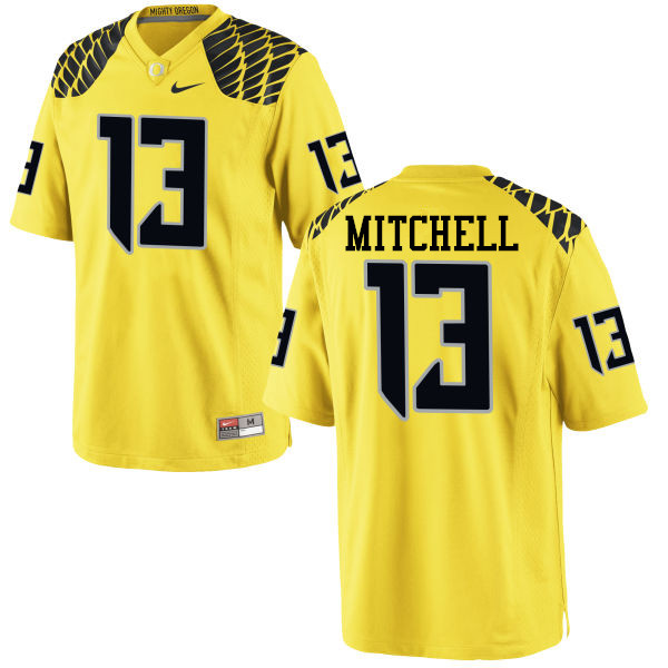 Men #13 Dillon Mitchell Oregon Ducks College Football Jerseys-Yellow